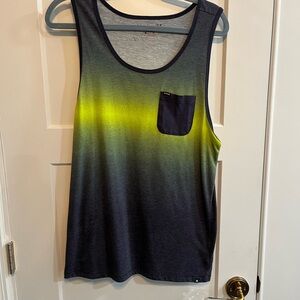 Hurley Navy and Yellow Gradient Tank Top